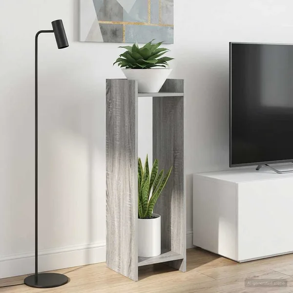 Support de Plante 2 pc Gris Sonoma 30 x 30 x 100 cm