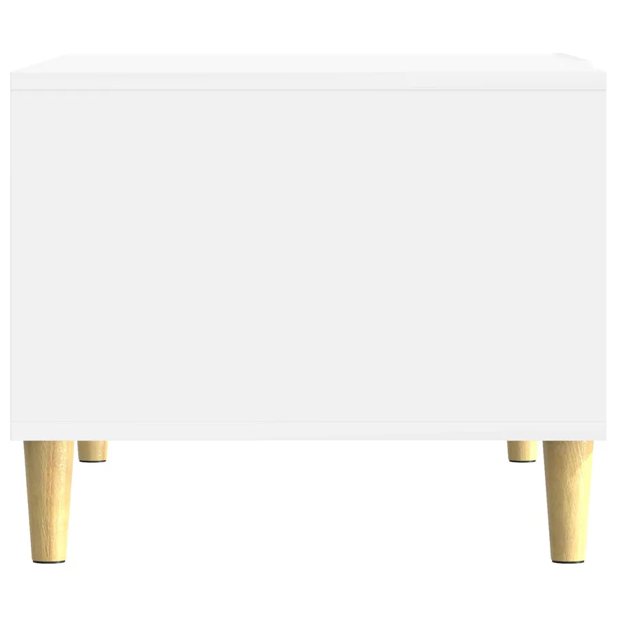 Table basse Blanc brillant 50 x 49 x 40 cm Bois d'ingénierie - 5