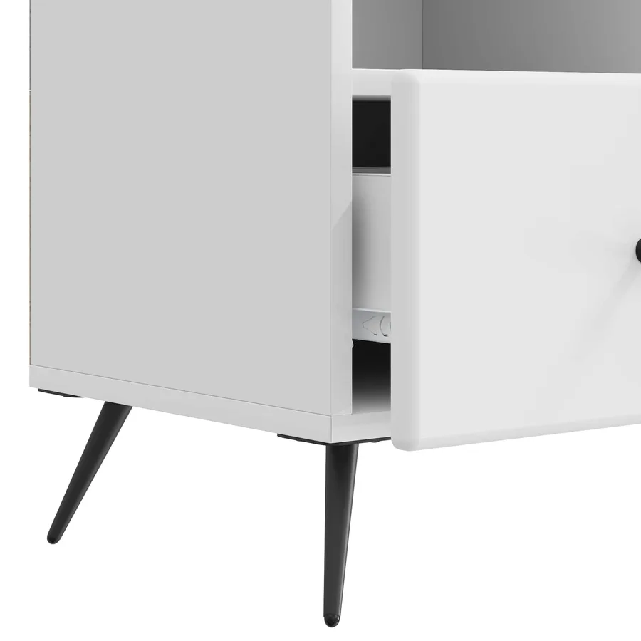 Meuble TV Blanc brillant 102 x 34,5 x 50 cm Bois d'ingénierie - 9