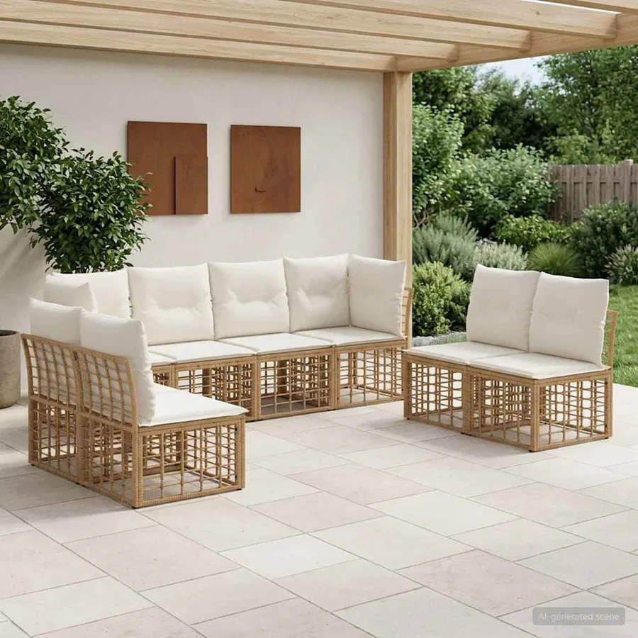 Ensemble de canapés d'extérieur Naturel Polyester