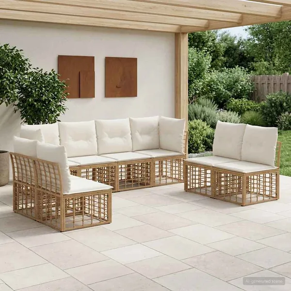 Ensemble de canapés d'extérieur Naturel Polyester