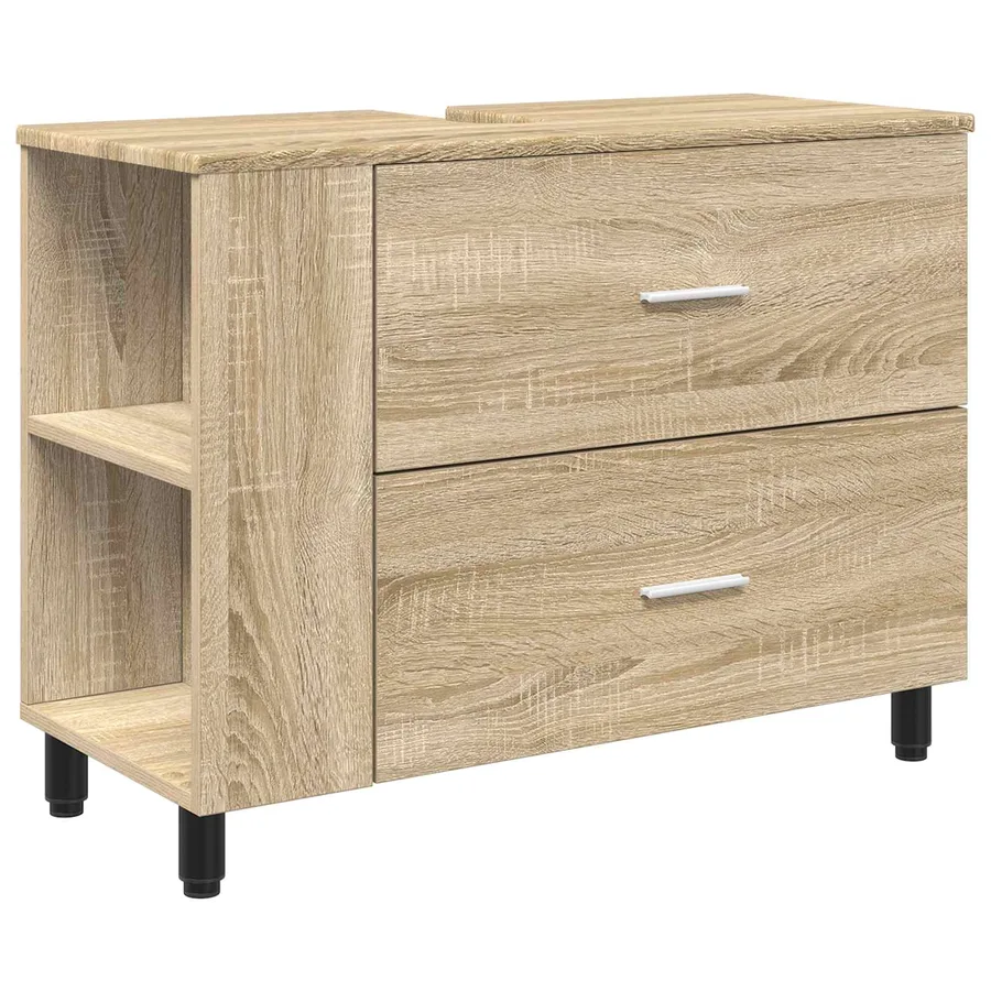 Unité de vanité de salle de bain Chêne Sonoma 80 x 35 x 60 cm - 2