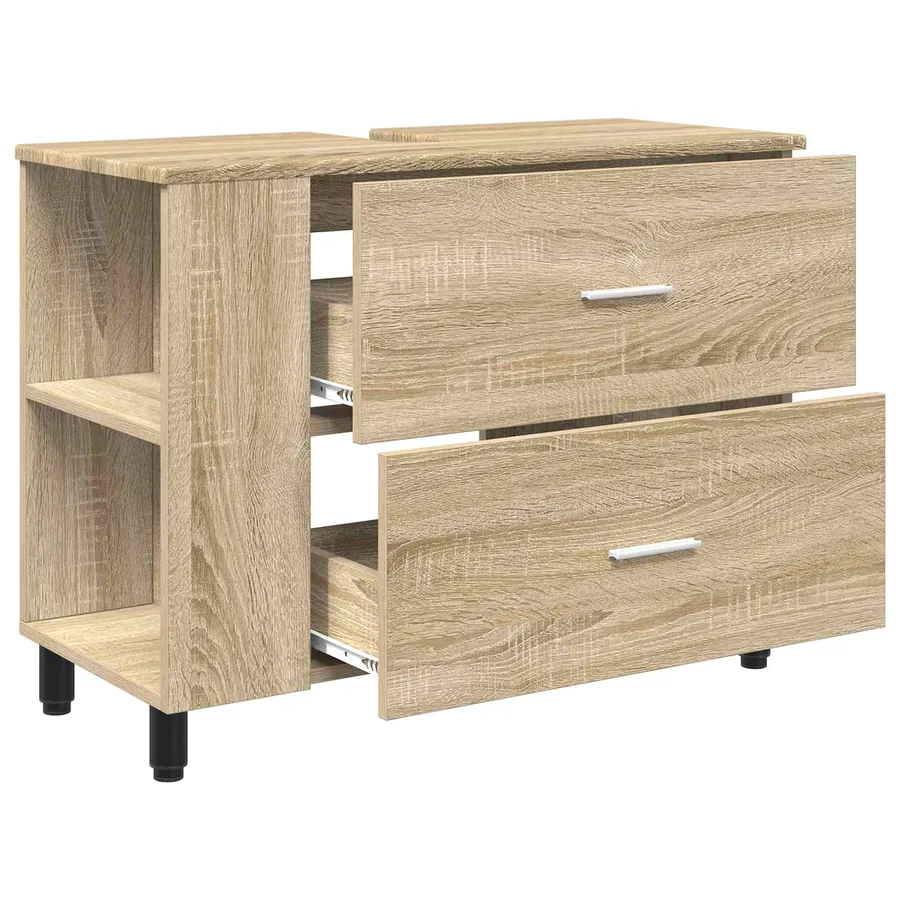 Unité de vanité de salle de bain Chêne Sonoma 80 x 35 x 60 cm - 4