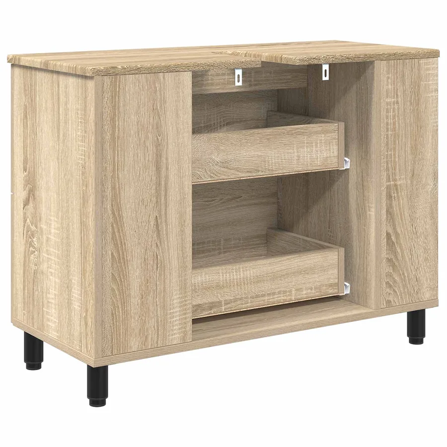 Unité de vanité de salle de bain Chêne Sonoma 80 x 35 x 60 cm - 7
