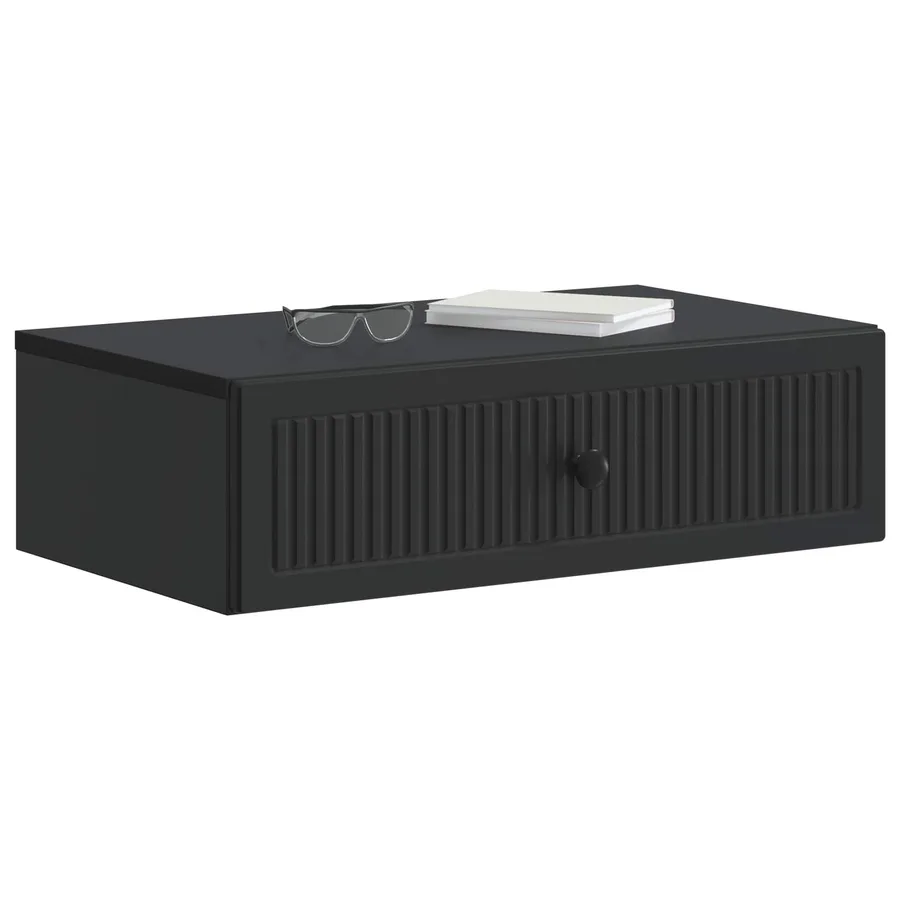 Table d'appoint murale Noir 59 x 34,5 x 17 cm Bois d'ingénierie - 3