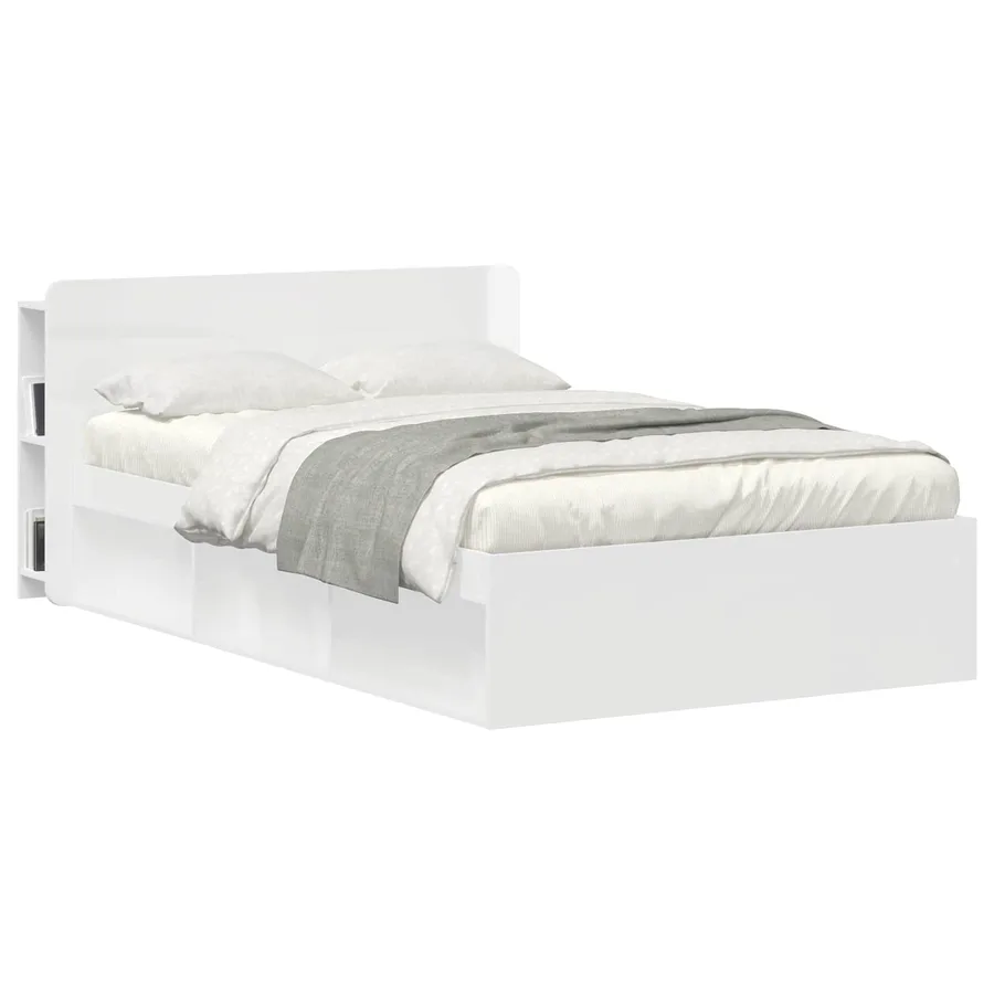 Cabinet de Tête de Lit avec stockage Blanc Bois d'ingénierie - 3