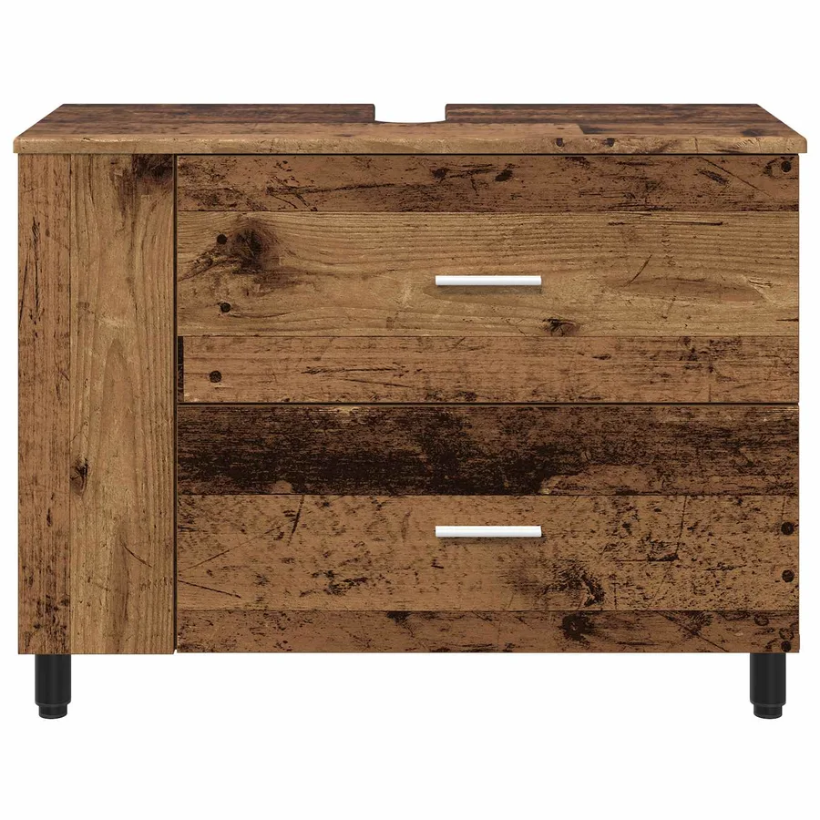 Unité de vanité de salle de bain Bois ancien 80 x 35 x 60 cm - 5