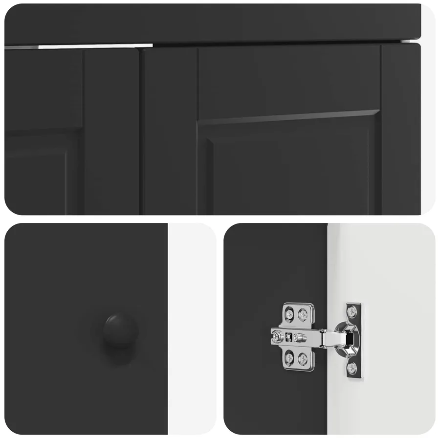 Ensemble de mobilier de salle de bain Noir 78,5 x 37,5 x 81 cm - 10