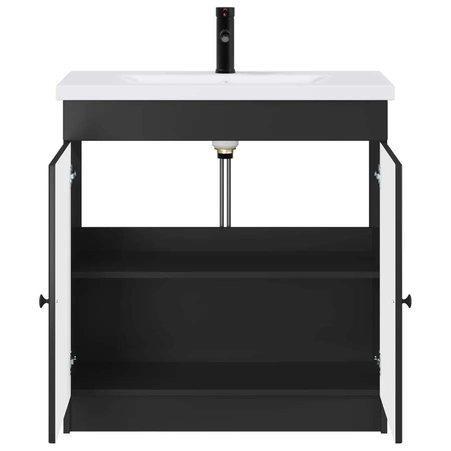 Ensemble de mobilier de salle de bain Noir 78,5 x 37,5 x 81 cm - 3