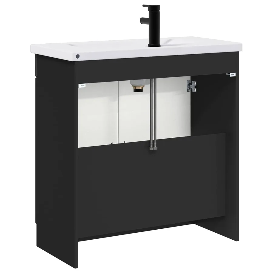 Ensemble de mobilier de salle de bain Noir 78,5 x 37,5 x 81 cm - 7