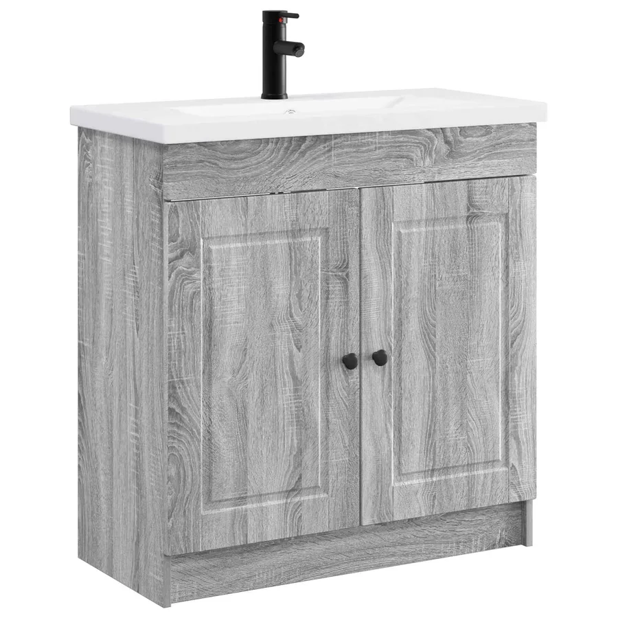 Ensemble de mobilier de salle de bain Sonoma gris - 2