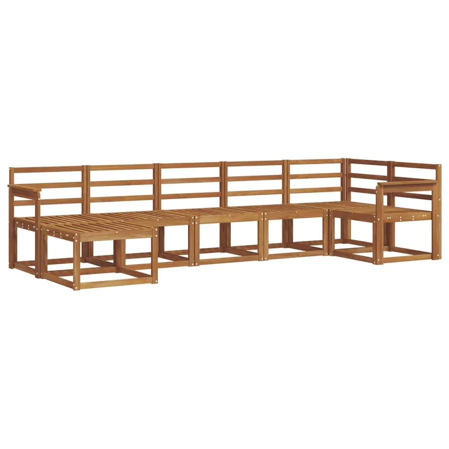 Ensemble de canapés d'extérieur 7 pcs Naturel - 2