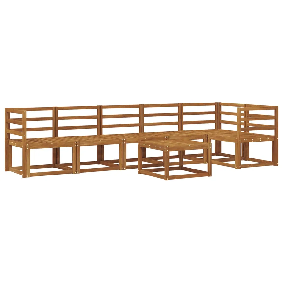 Ensemble de canapés d'extérieur 7 pcs Naturel - 2