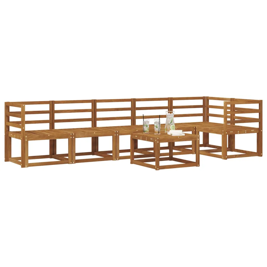 Ensemble de canapés d'extérieur 7 pcs Naturel - 3