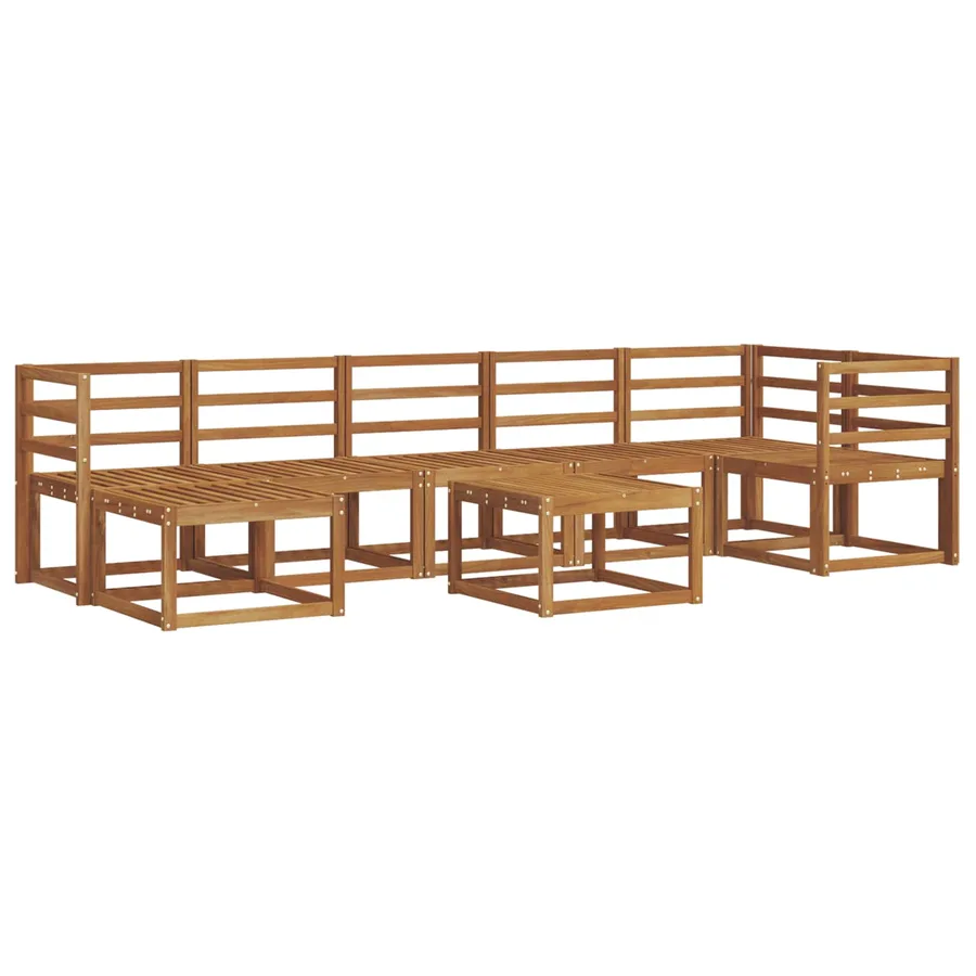 Ensemble de canapés d'extérieur 8 pcs Naturel - 2
