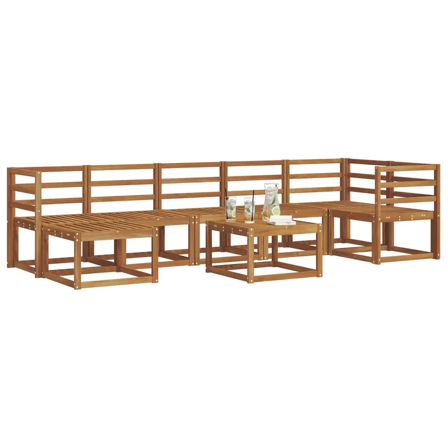 Ensemble de canapés d'extérieur 8 pcs Naturel - 3