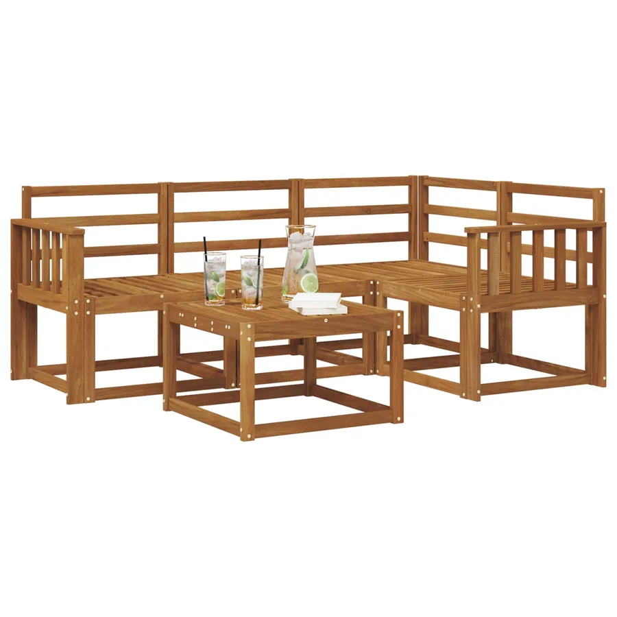 Ensemble de canapés d'extérieur 5 pcs Naturel - 3