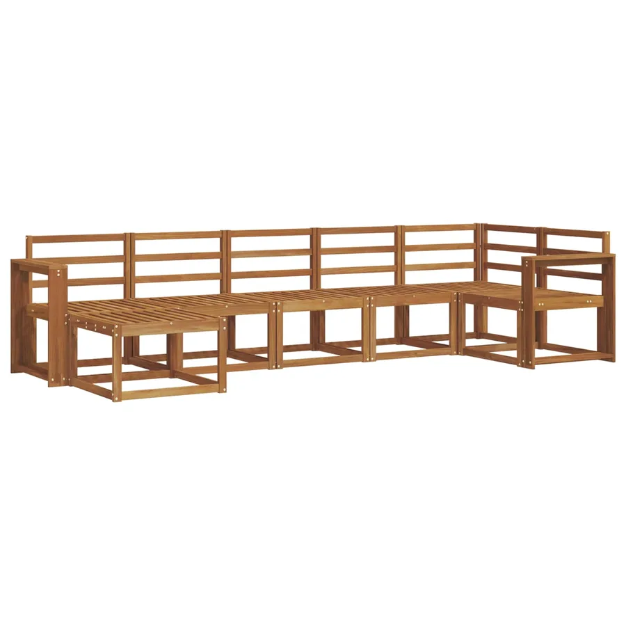 Ensemble de canapés d'extérieur 7 pcs Naturel - 2