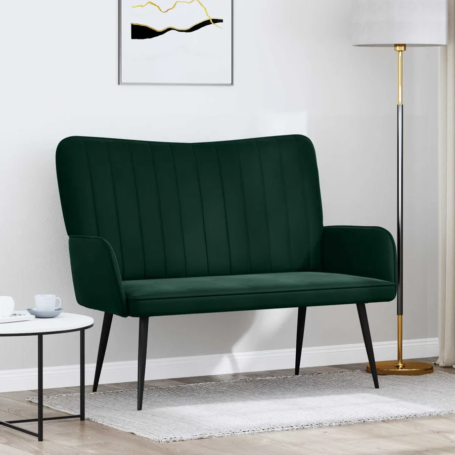 Sofa 2 places Vert foncé 115 x 61 x 87 cm Velours