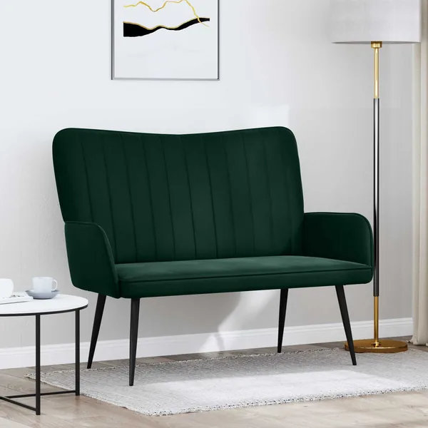Sofa 2 places Vert foncé 115 x 61 x 87 cm Velours