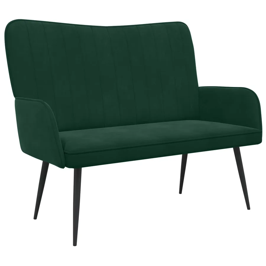 Sofa 2 places Vert foncé 115 x 61 x 87 cm Velours - 2