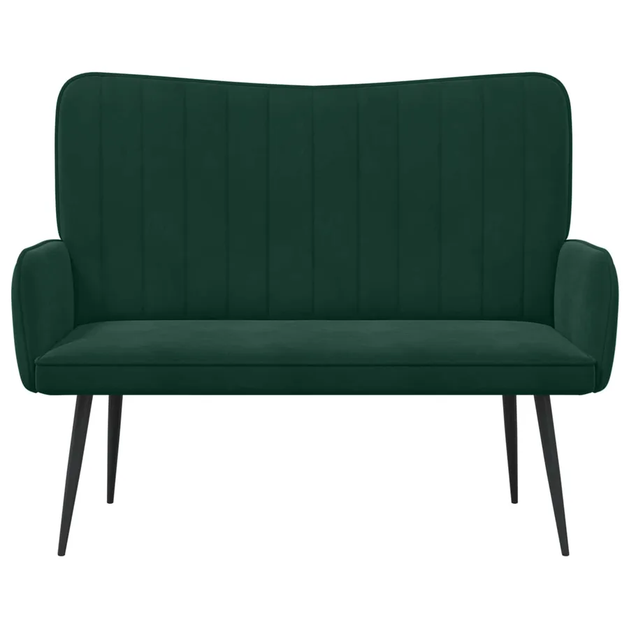 Sofa 2 places Vert foncé 115 x 61 x 87 cm Velours - 4