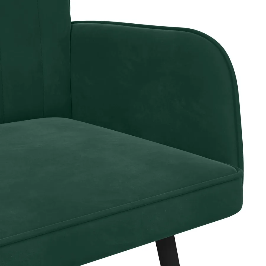 Sofa 2 places Vert foncé 115 x 61 x 87 cm Velours - 7