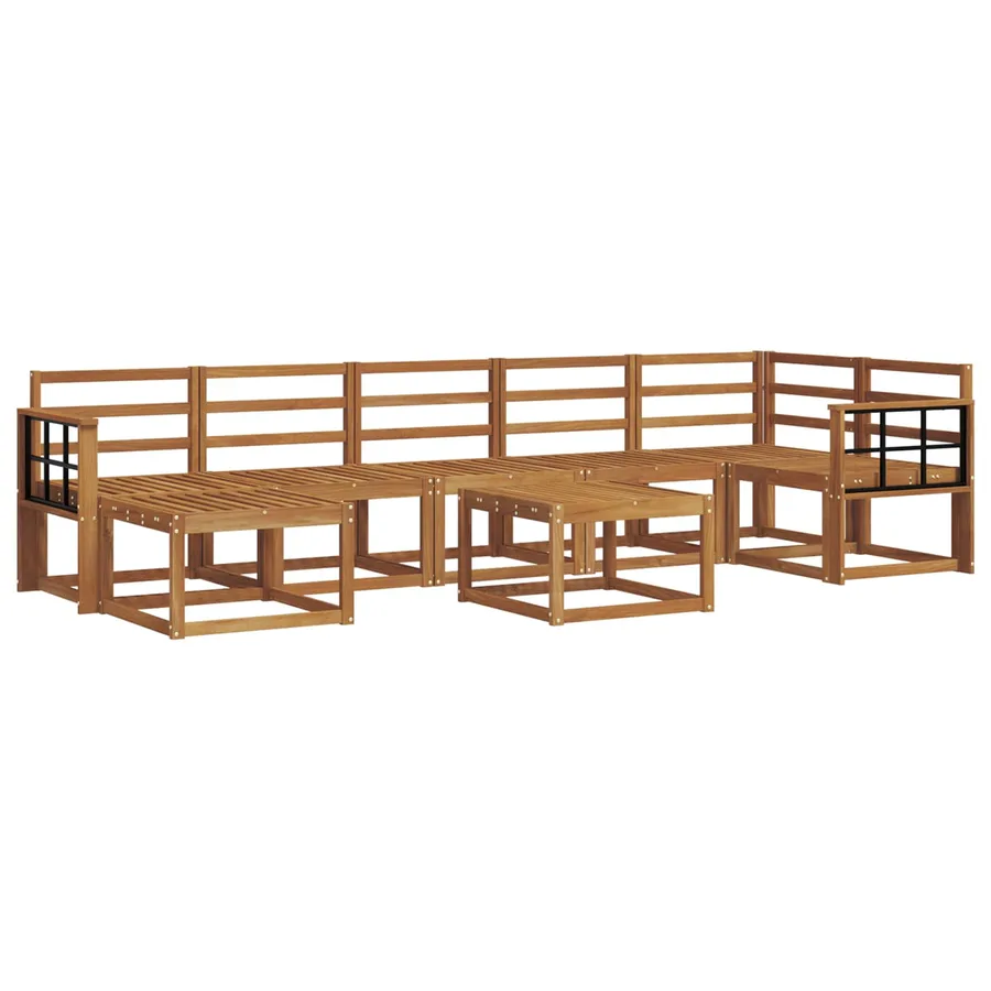 Ensemble de canapés d'extérieur 8 pcs Naturel - 2