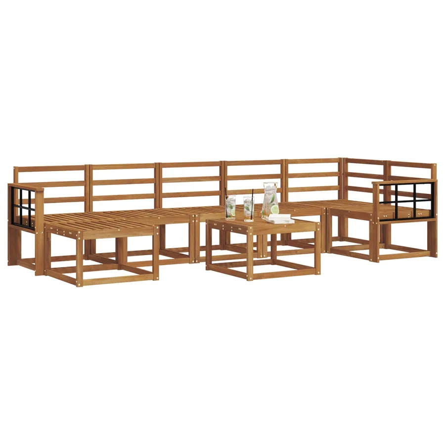 Ensemble de canapés d'extérieur 8 pcs Naturel - 3