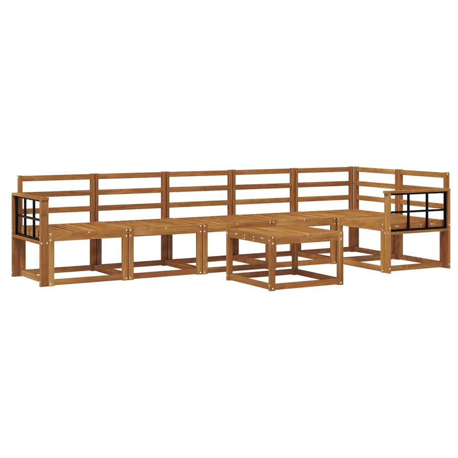 Ensemble de canapés d'extérieur 7 pcs Naturel - 2