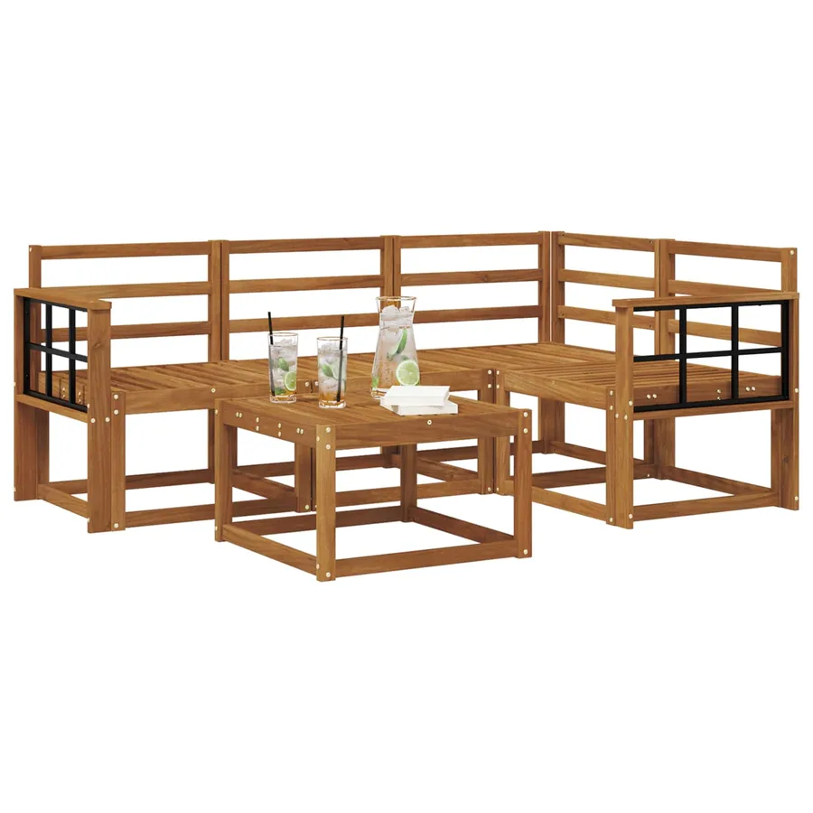 Ensemble de canapés d'extérieur 5 pcs Naturel - 3
