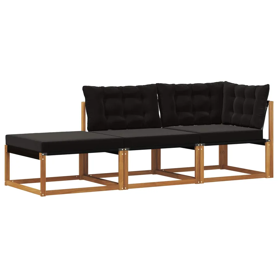 Unités de sofa sectionnel d'extérieur 3 Pièce Naturel - 2