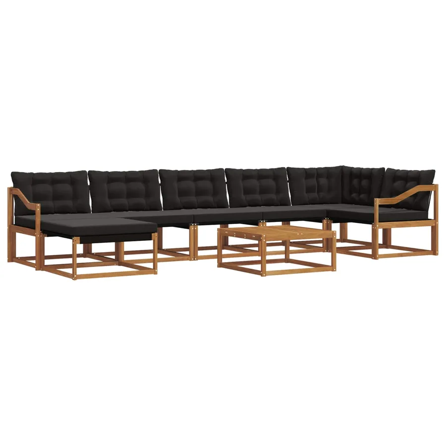 Ensemble de canapés d'extérieur 22 pcs Naturel et Noir - 2