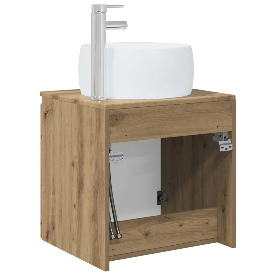 Vanité de lavabo mural Chêne artisanal 49,5 x 44,5 x 66 cm - 5