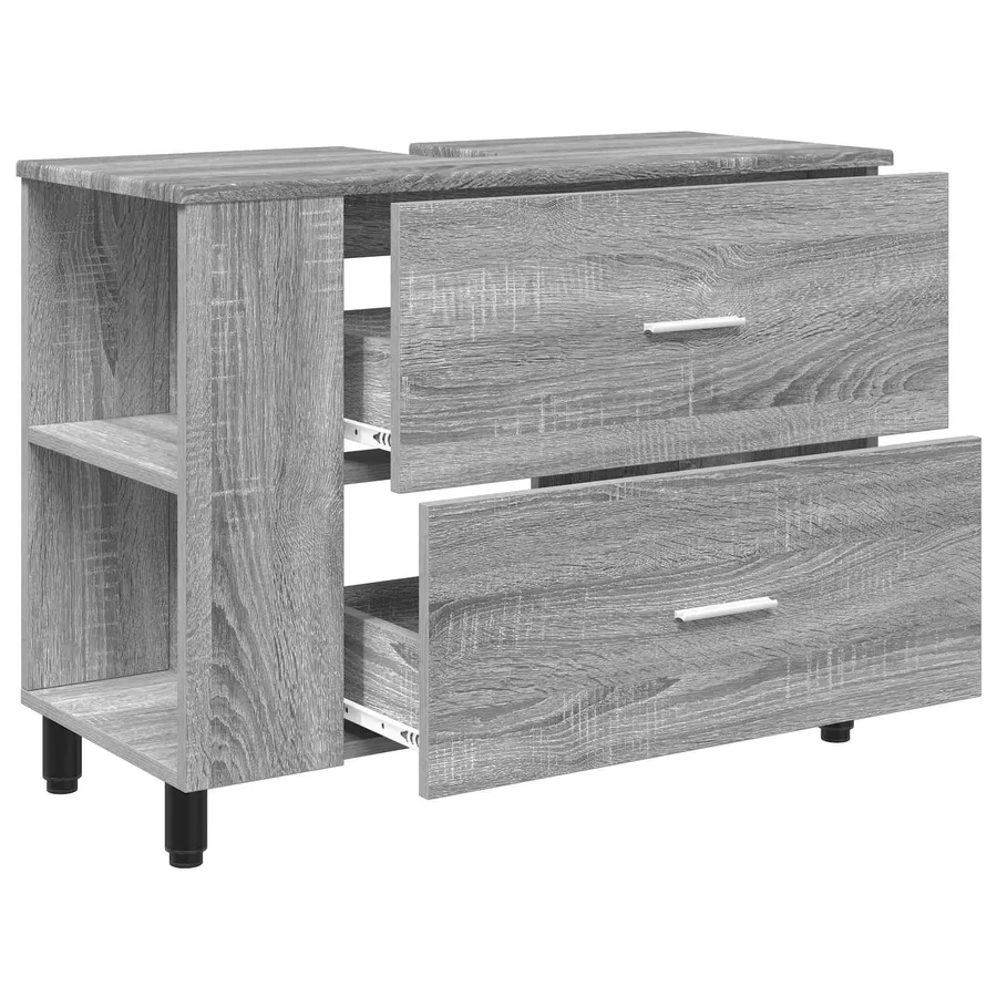 Unité de vanité de salle de bain Sonoma gris 80 x 35 x 60 cm - 4
