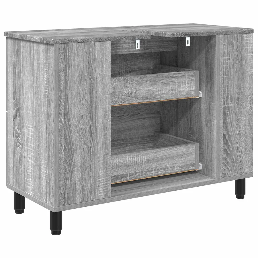 Unité de vanité de salle de bain Sonoma gris 80 x 35 x 60 cm - 7