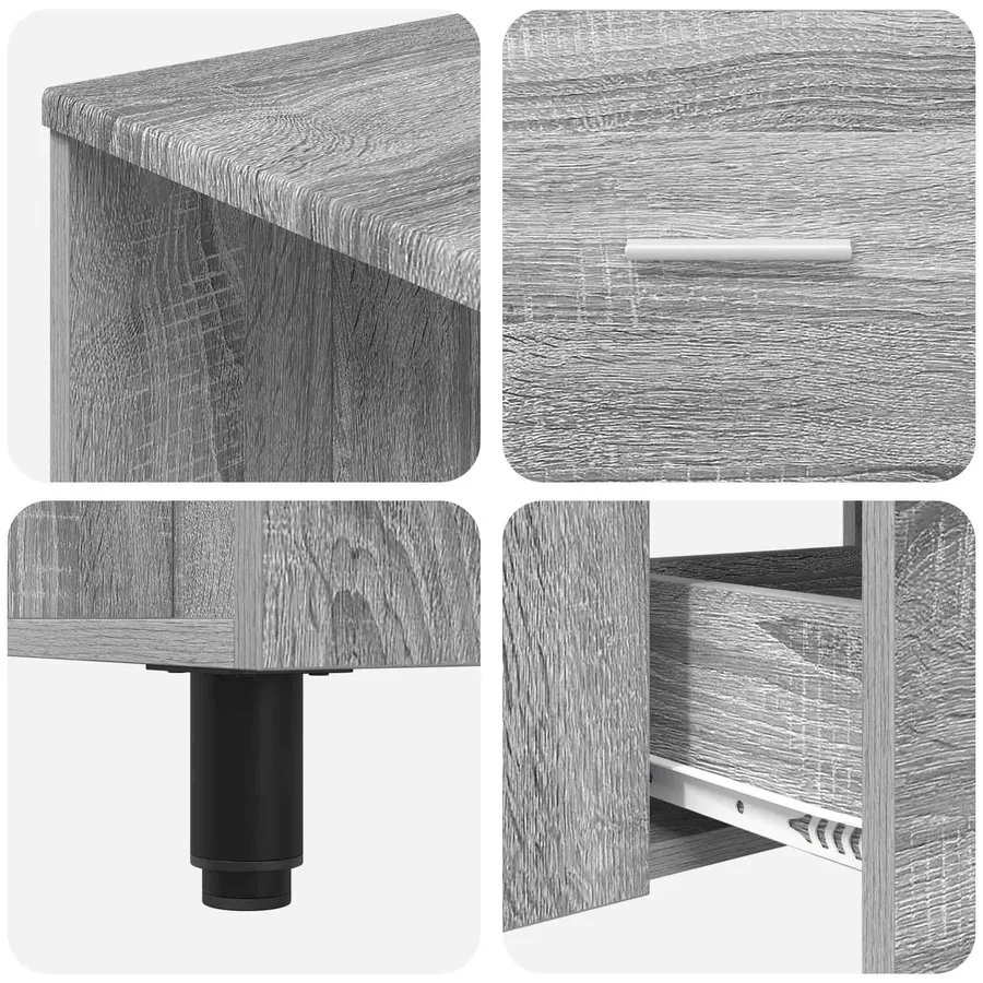 Unité de vanité de salle de bain Sonoma gris 80 x 35 x 60 cm - 9