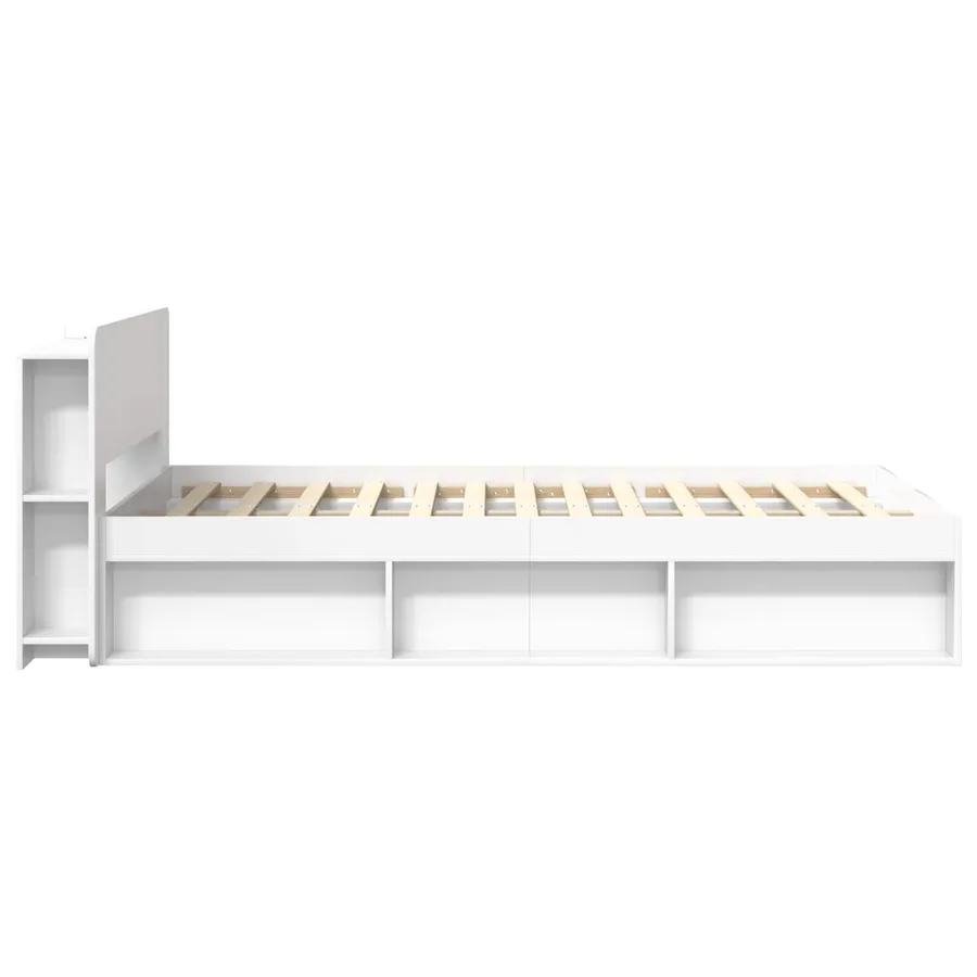 Cadre de lit avec rangement avec tête de lit Blanc 120 x 190 cm - 4