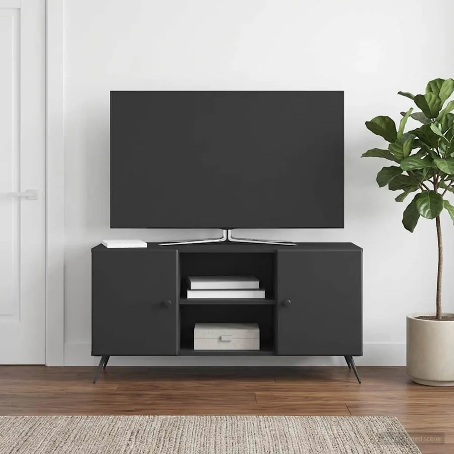 Meuble TV Noir 102 x 34,5 x 50 cm Bois d'ingénierie