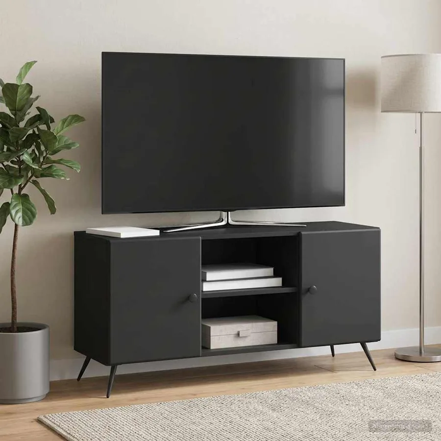 Meuble TV Noir 102 x 34,5 x 50 cm Bois d'ingénierie - 4