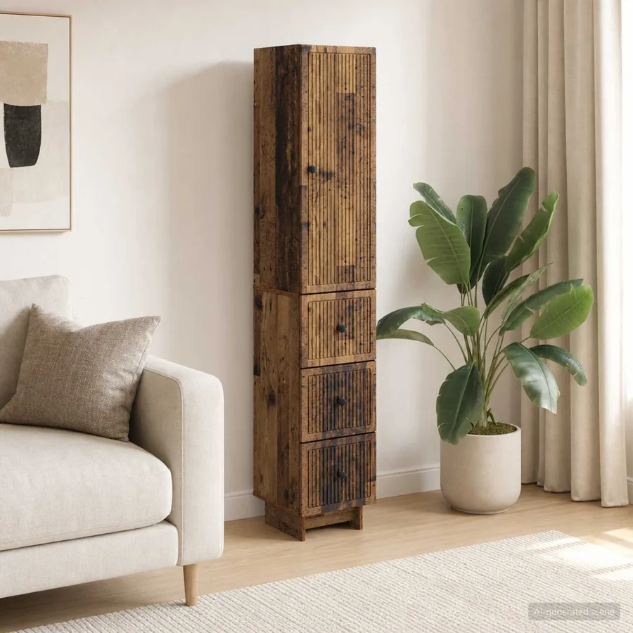 Ensemble de Meubles 2 pcs Bois ancien 33 x 34,5 x 90 cm