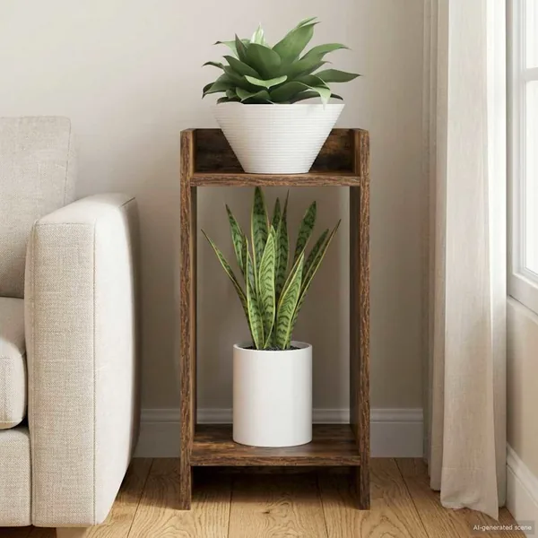 Support de Plante Chêne Fumé 30 x 30 x 60 cm Bois d’ingénierie
