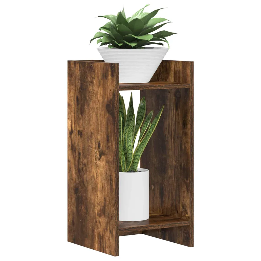 Support de Plante Chêne Fumé 30 x 30 x 60 cm Bois d’ingénierie - 3