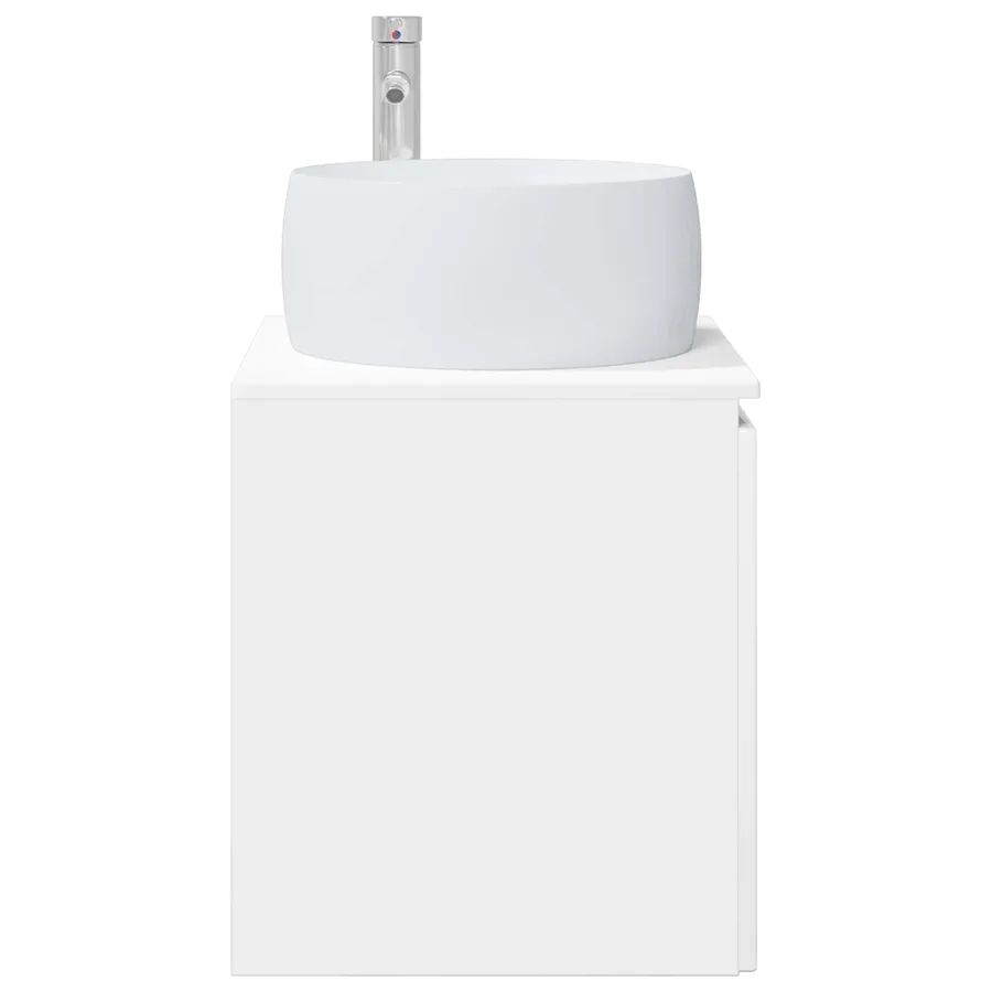Vanité de lavabo mural Blanc brillant 49,5 x 44,5 x 66 cm - 4