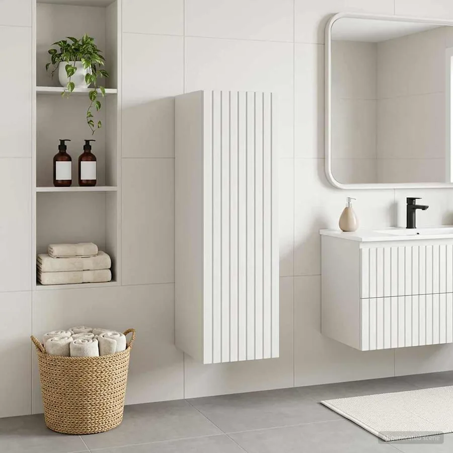 Cabinet de Salle de Bain Mural Blanc 33 x 34,5 x 60 cm