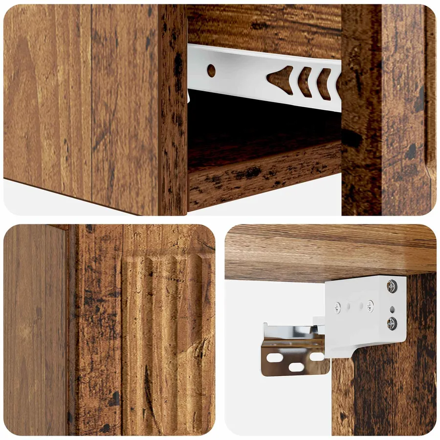 Table d'appoint murale Bois ancien 59 x 34,5 x 17 cm - 8