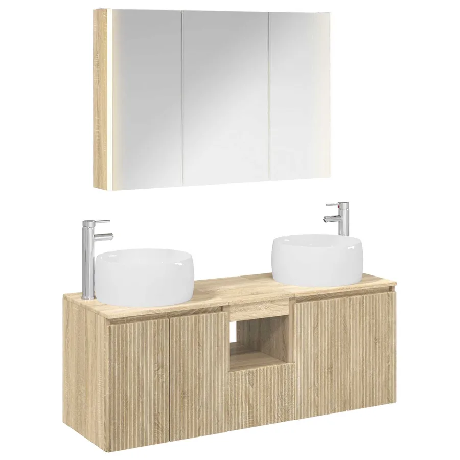 Ensemble d'armoire de salle de bain 4 pcs Chêne Sonoma - 2