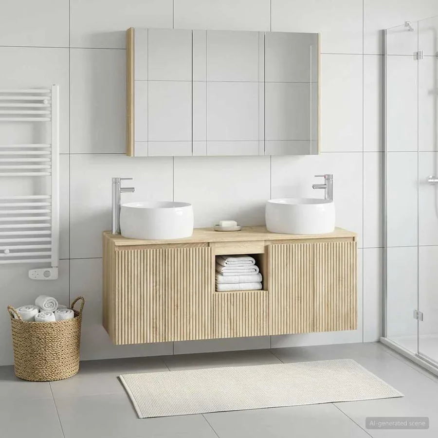 Ensemble d'armoire de salle de bain 4 pcs Chêne Sonoma - 4