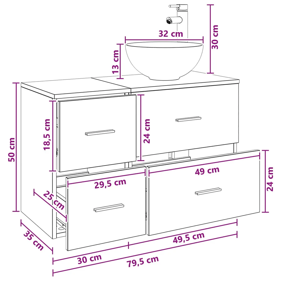 Ensemble de mobilier de salle de bain 2 pcs Blanc - 10