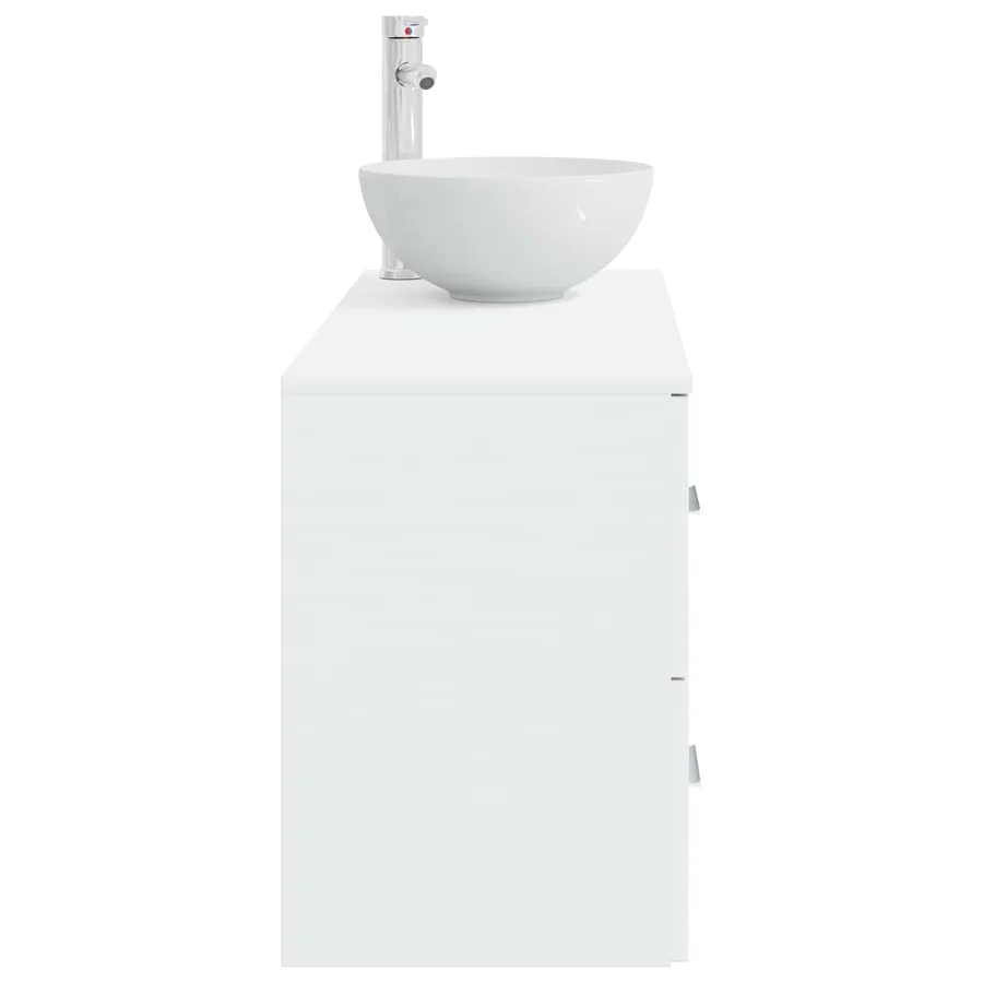 Ensemble de mobilier de salle de bain 2 pcs Blanc - 4